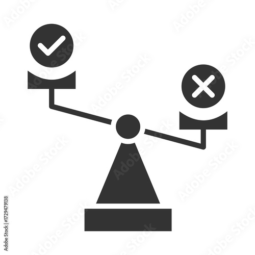 Comparison Icon Glyph Style. Vector Illustration Design