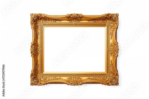 Golden frame isolated on a ...