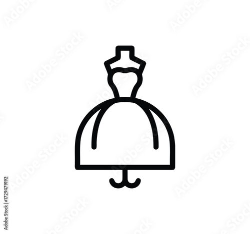 Set of thin line icons for clothing. editable stroke icons for luxury clothing. style icons. Symbols for T-shirt, pants, jacket, dress, shorts, shoes, and shirts.vector