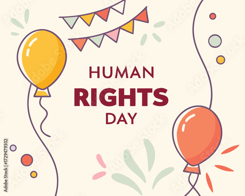 Vibrant Human Rights Day Celebration with Balloons and Festive Decorations Encouraging Awareness and Advocacy For Justice and Equality