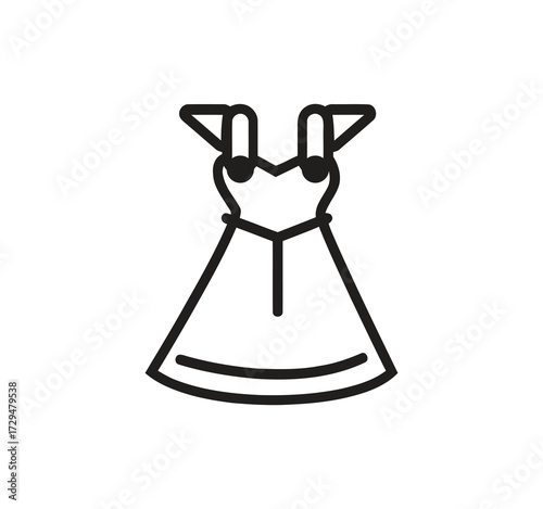 Set of thin line icons for clothing. editable stroke icons for luxury clothing. style icons. Symbols for T-shirt, pants, jacket, dress, shorts, shoes, and shirts.vector