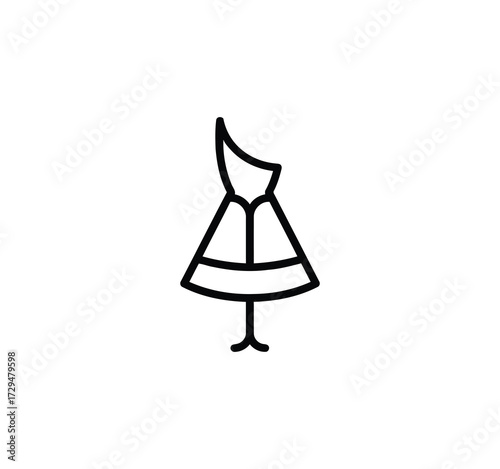 Set of thin line icons for clothing. editable stroke icons for luxury clothing. style icons. Symbols for T-shirt, pants, jacket, dress, shorts, shoes, and shirts.vector