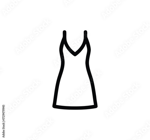 Set of thin line icons for clothing. editable stroke icons for luxury clothing. style icons. Symbols for T-shirt, pants, jacket, dress, shorts, shoes, and shirts.vector