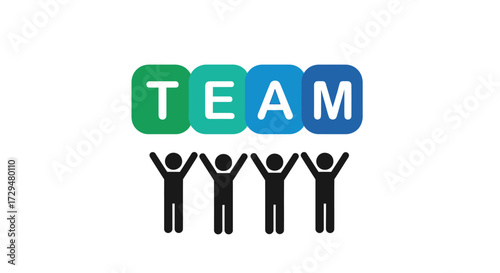 Illustrative Representation of a Unified Team Celebrating Success and Collaboration in a Vibrant Work Environment