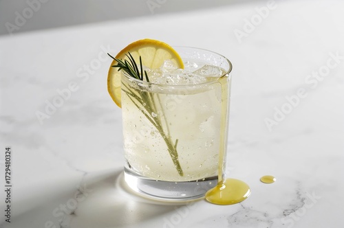 Refreshing cocktail with gi...