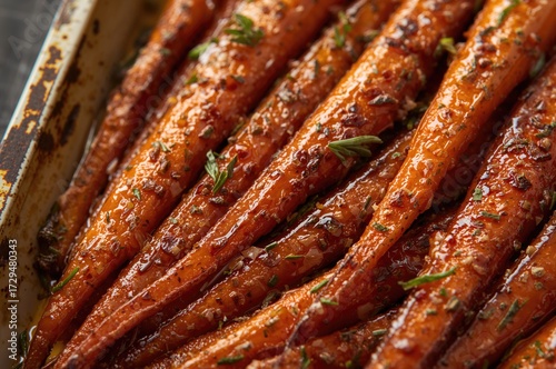Close-up of roasted carrots...