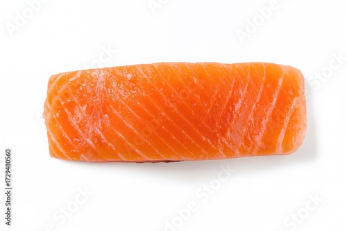 Raw Salmon Fillet on White ...
