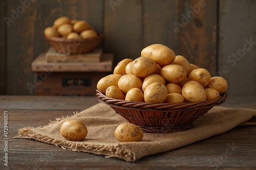 Newly picked yellow potatoe...