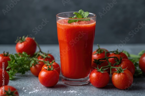 Fresh tomato beverage in a ...