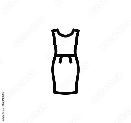 Set of thin line icons for clothing. editable stroke icons for luxury clothing. style icons. Symbols for T-shirt, pants, jacket, dress, shorts, shoes, and shirts.vector
