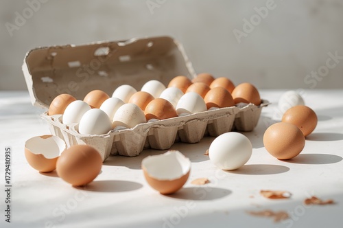 Carton filled with newly la...