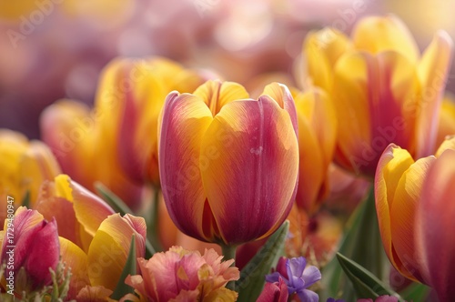 Yellow and Purple Tulip Blo...