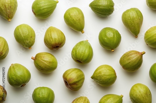 Bright green figs displayed...