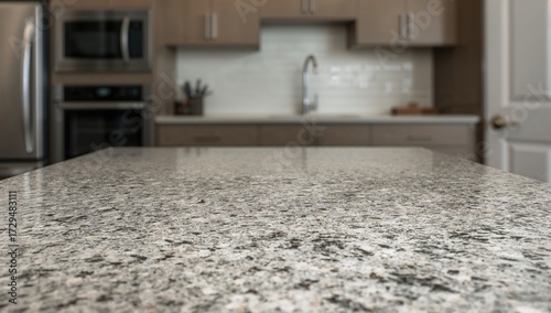 Close-up of granite counter...