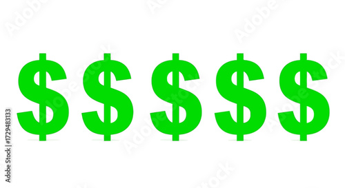 Illustrating Financial Success Abundant Wealth And Economic Prosperity Through Repeated Dollar Sign Graphics