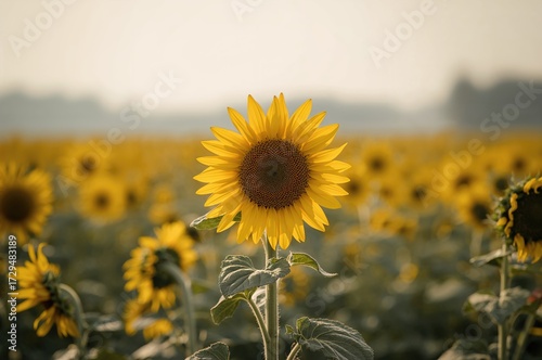 Sunflower Field in Bloom. D...