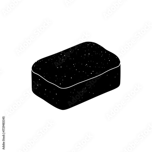 Green textured sponge vector flat icon illustration scalable silhouette