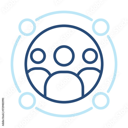 Social Icon Color Outline Style. Vector Illustration Design