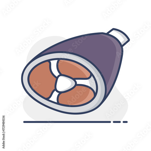 Pork Shank Meat Cut Flat Icon