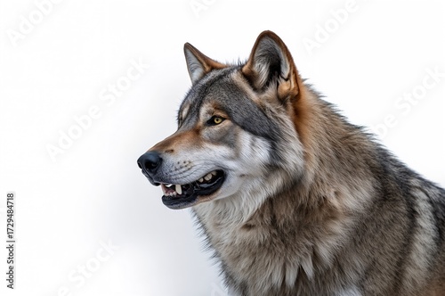 Gray wolf gazing sideways a...