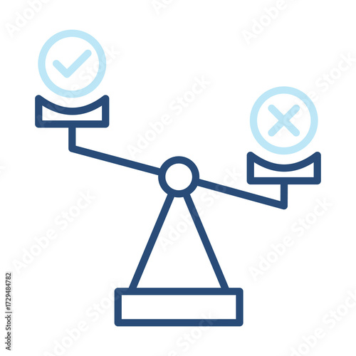 Comparison Icon Color Outline Style. Vector Illustration Design