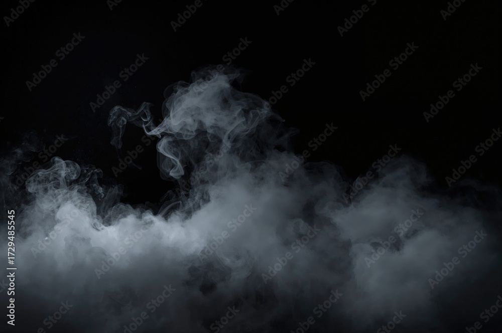 Fototapeta premium Room filled with thick smoke against a dark backdrop