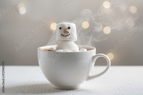 Humorous marshmallow snowma...