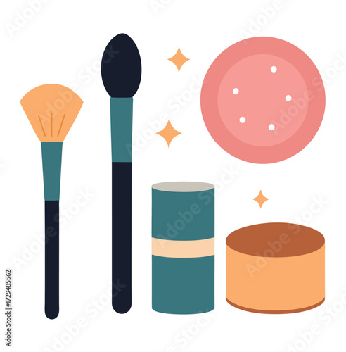 Cosmetic makeup tools and accessories collection