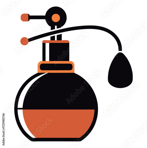Vintage style perfume atomizer spray illustration