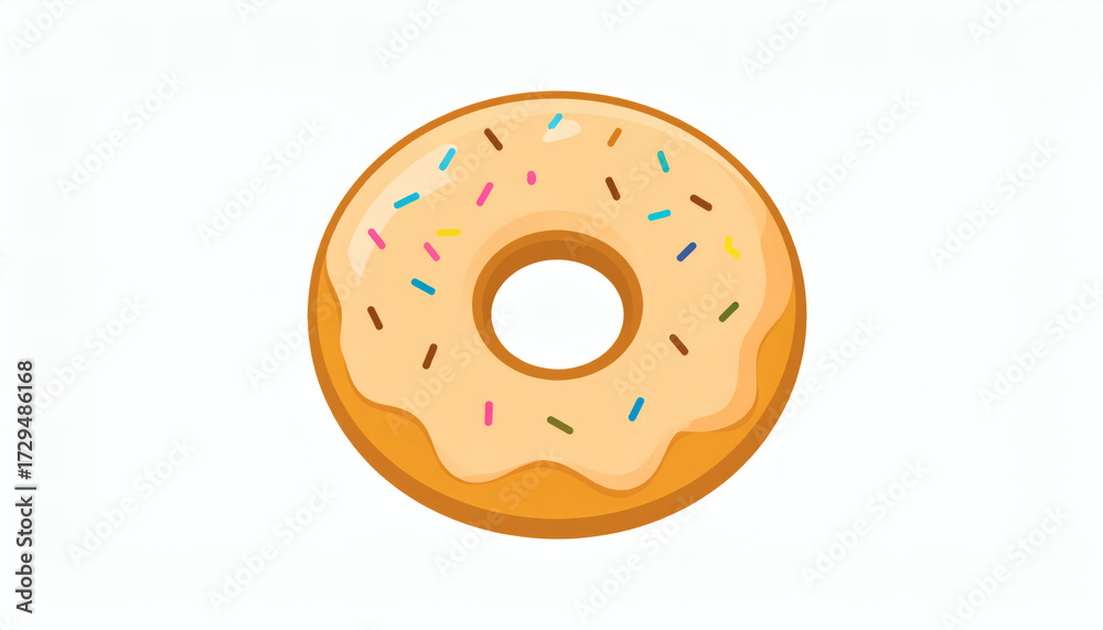 Obraz premium Sweet donut icon design, food and dessert theme vector illustration isolated on white background, colorful dessert graphic, tasty donut artwork, bakery treat icon design