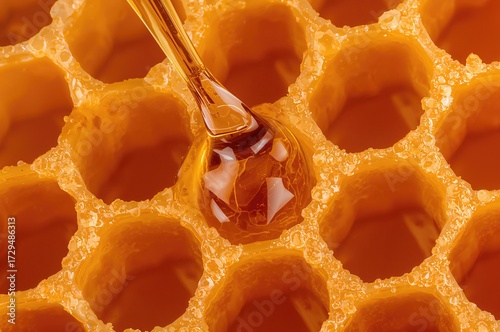 Golden nectar dripping from...