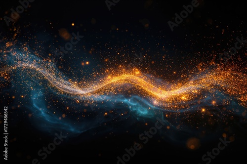 Illuminated trail of fiery ...