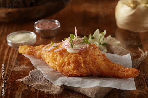 Crispy fried fish bites ser...