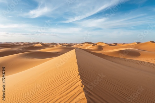 Waves of golden sand ripple...