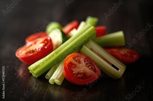 Colorful vegetable salad wi...