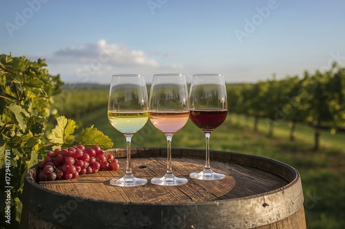 White, rosÃ©, and red wine ...