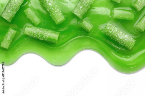Aloe vera slices surrounded...