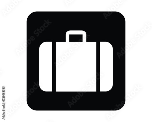 Baggage pictogram with suitcase icon – minimal signage for check-in, claim, and travel-related UI in airports, stations, and civic environments – High-Quality Vectorial Stock Image