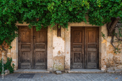 Rustic wooden entrances she...