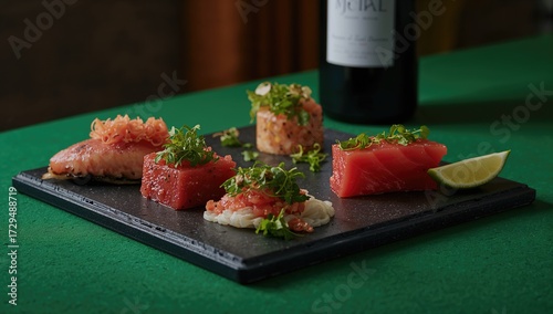 Assorted seafood starters d...