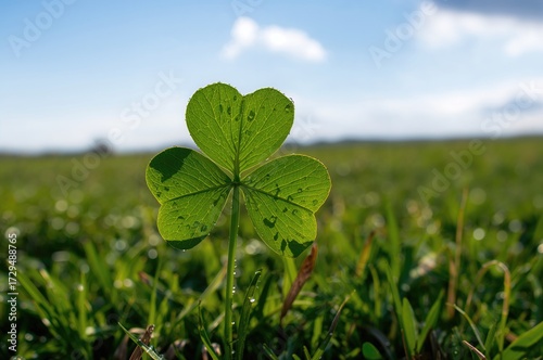 Fresh green shamrock with m...