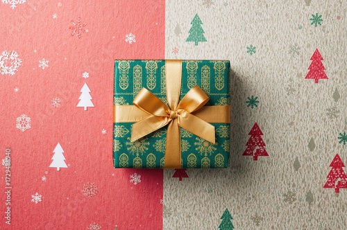 Holiday present wrapped wit...
