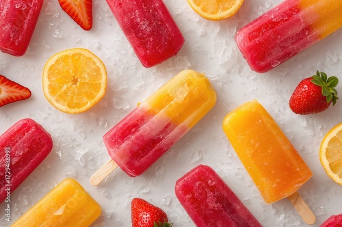 Colorful fruit-flavored pop...