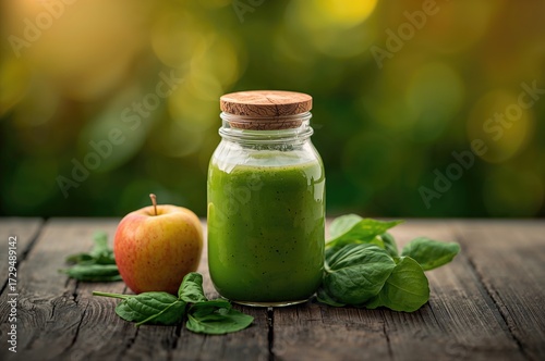 Healthy green smoothie with...