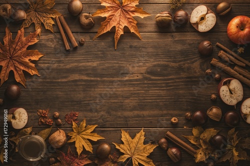 Autumn foliage, chestnuts, ...