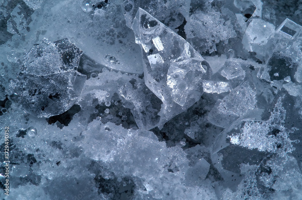 Obraz premium Microscopic View of Frozen Beer Highlighting Ice Crystal Patterns Varied by Beer Type