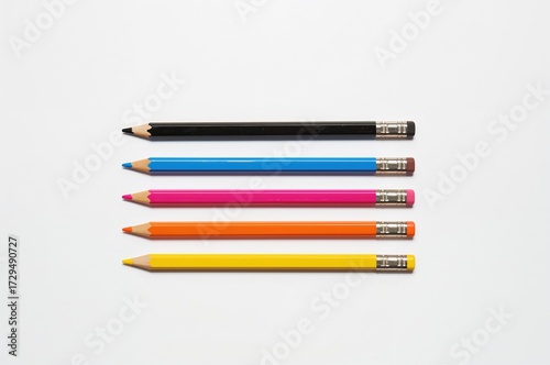 Set of four colored pencils...