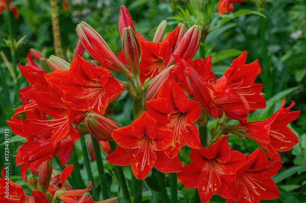 Fototapeta premium Cluster Amaryllis Flower Display