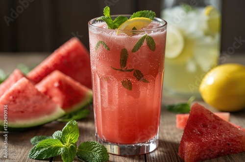 Refreshing watermelon and m...