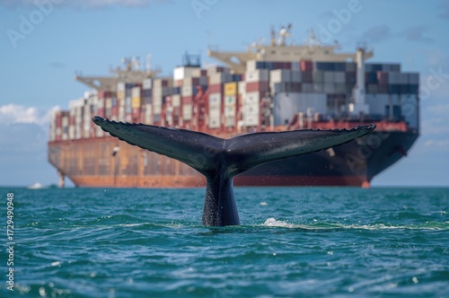 Southern right whale's fin ...